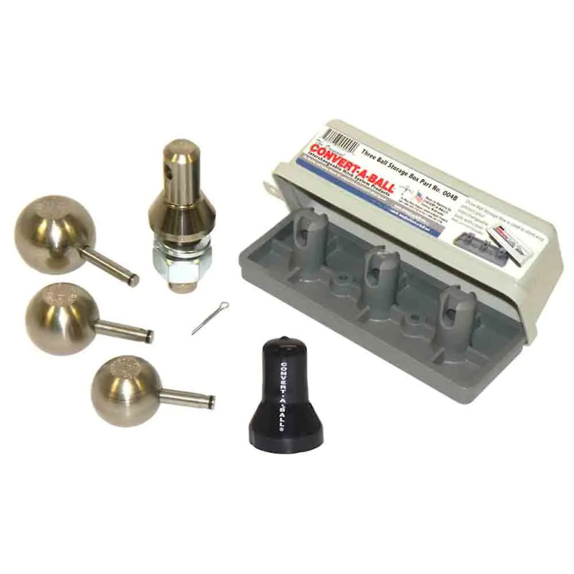 Convert-A-Ball 3-Ball Interchangeable Hitch Ball Set — 1-7/8in., 2in. & 2-5/16in. Balls, 1in. dia. x 2in. Shank, Cover and Storage Case, Model# 944-900-KIT